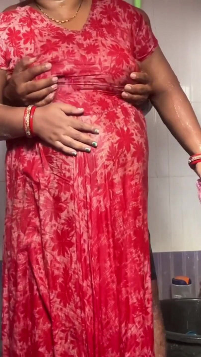 sexy aunty romance in birthroom with her son in law | Clip 1