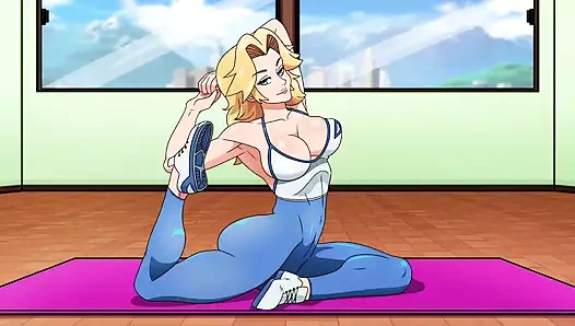 Sue'nun yoga uygulaması (Harika) - sarışın orta yaşlı seksi kadın büyük yarak emiyor (sansürsüz)