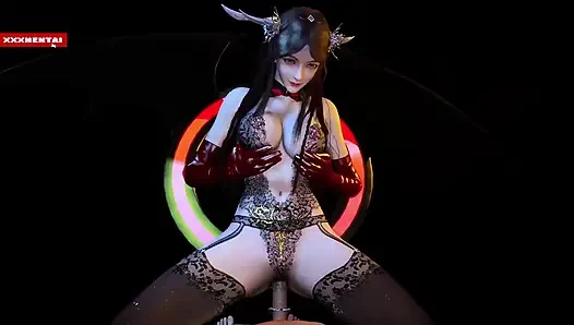 Kraliçe büyük memeli bulutta - 3 boyutlu animasyon