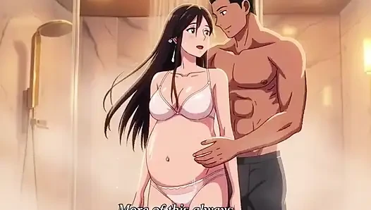 Shower sex husband helping wash Ayesha's pregnant body