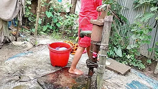 Açık alanda serinletici açık havada banyo