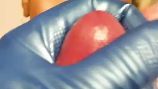 handjob mavi lastik eldiven