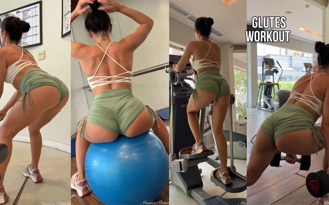 Dar götlü şortla glutes egzersizi
