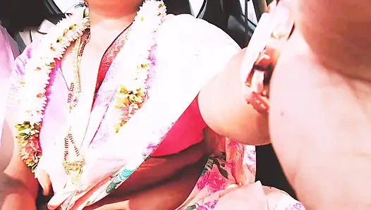 Hintli arabada seks pembe sari yenge erkek arkadaşıyla sikişmeye çalışıyor. Telugu Firty Konuşuyor.