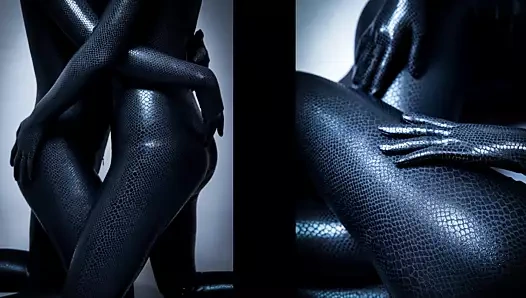 Zengin kalça ve çift ile Dreammask zentai siyah mamba kız