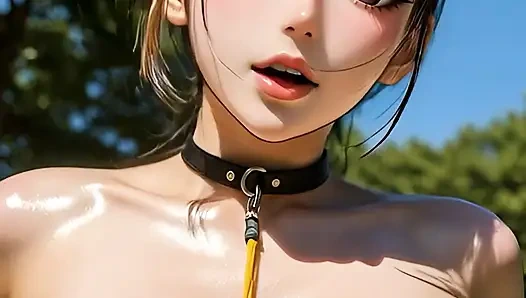 Halka açık parkta büyük göğüslü üvey kızını memnun eden bakış açısı