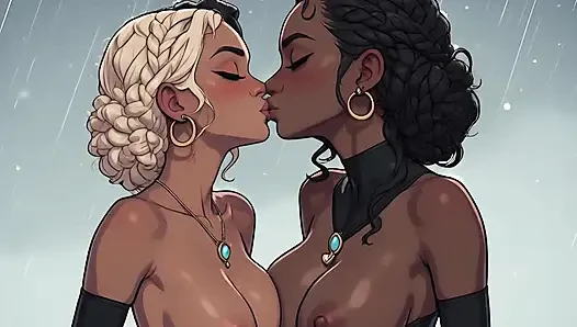 Gorgeous Afro Women in the Cold of Winter part 2, Hentai, artificial intelligence, animation, uncensored