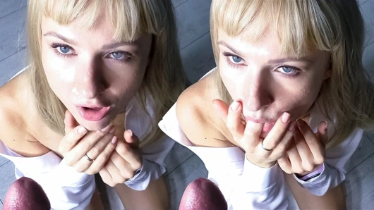 Azgın sekreter tutkuyla büyük yarak emiyor ve ağzına boşaltıyor bakış açısı