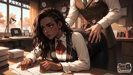 Ateşli zenci bir adam üniversiteli bir kıza vuruyor, gravy'yi yüzüne sıçratıyor. Aynı zamanda, masada doruk noktası var!