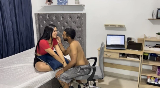 My stepbrother fucks me nice while my boyfriend is in another country... I couldn't stand the urge