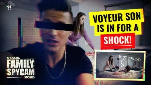 Creeper üvey oğlunun kamerası üvey annesini arkadaşını becerirken yakalar