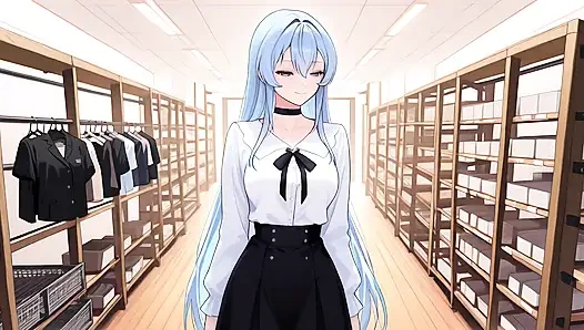 Esdeath yeni seksi iç çamaşırı almaya geldi ve pembe dildoyla biraz eğlenmek için geldi. Esdeath Hentai Cosplay
