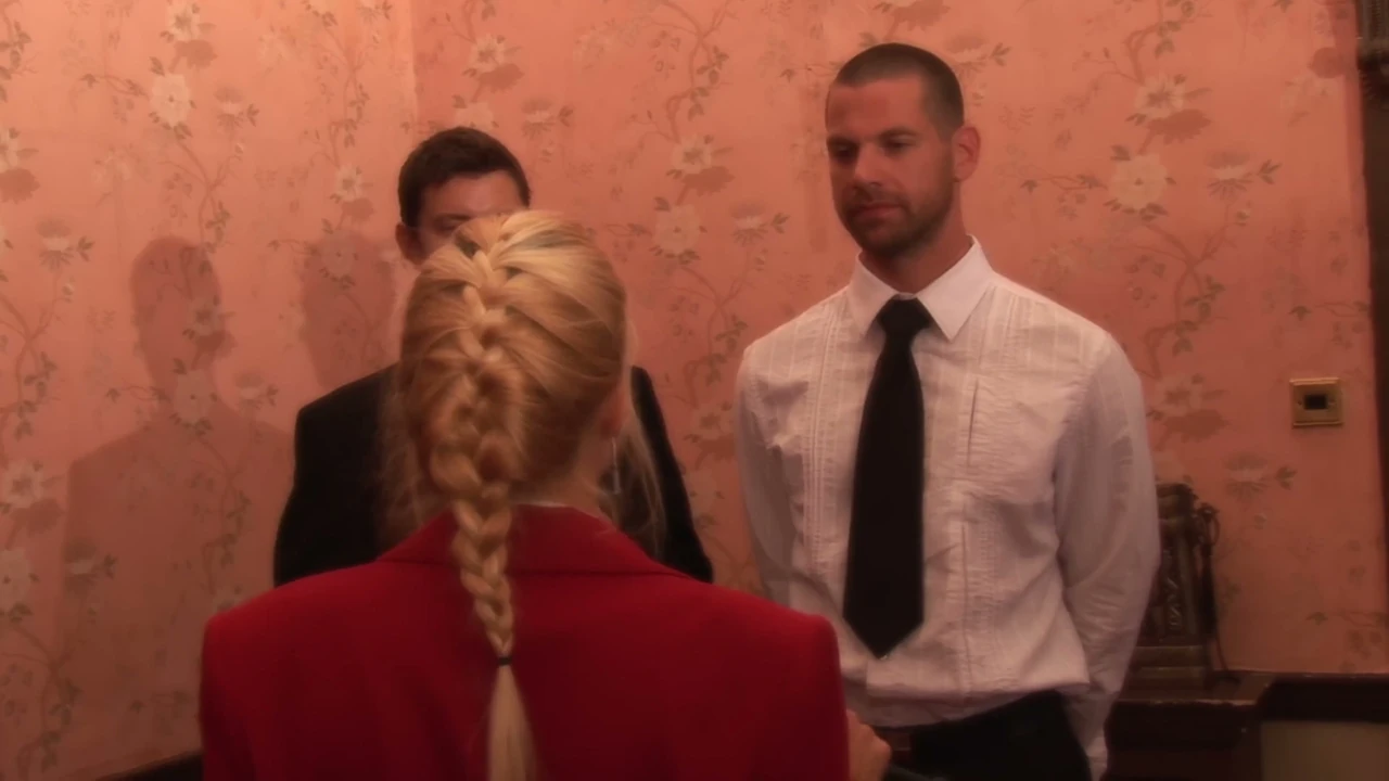 Petite Blonde Takes Double Penetration From Three Guys in a Palace Gangbang