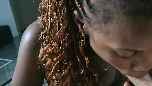 Cute young ebony having a great time with bwc