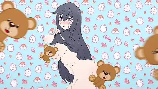 Çıplak Ender Chan şişmiş göt ve göğüslerin resmi için poz atıyor! Minecraft, Hentai, Çizgi Film