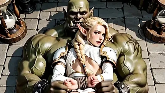 Sarışın elf hatun ork kralının yarağından sikiliyor bölüm 2. Waifu Hentai Animasyon.
