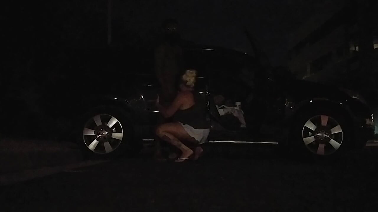 Wife wanted it outside! Those tan lines are SEXY!