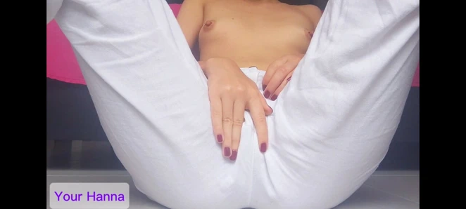 Wife Secretly Masturbates Over Her Pants, Real Orgasm And Real Moans