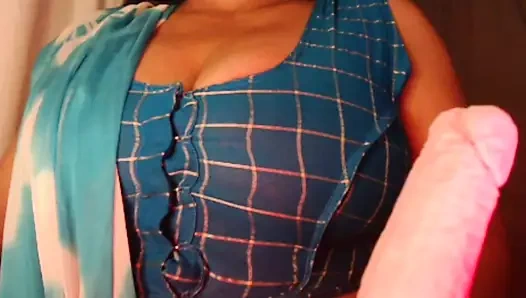 She shows her big boobs by doing pussy fingering and pussy fucking with dildo..