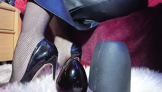 Fetish Mistress Eva Lateks Dominatrix BDSM Femdom Topuklu Ayaqqabılar Hot Big Ass MILF Pembe Deri