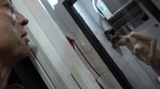 Looking at the hot young girl in the shower