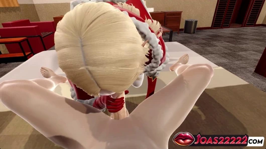 Noel elfi yatakta büyük yarak için ateşli sakso çekiyor 3 boyutlu animasyon porno