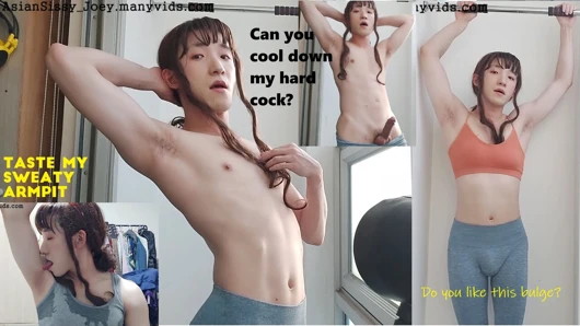 kıllı kaslı Asya femboy egzersiz