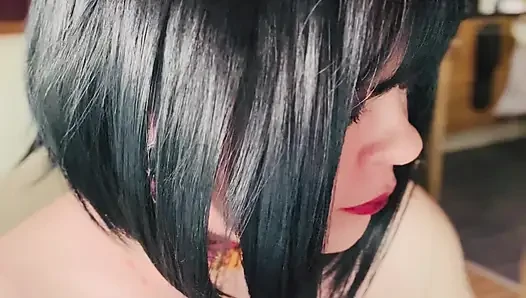 Wish This Was Daddy's Cock I Was Giving A Smoky Blowjob To! BJ Dildo Cocksucking Smoking Smoker