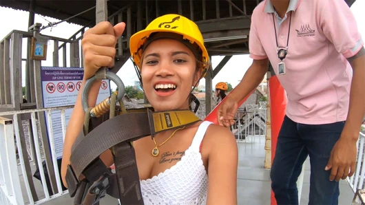 Taylandlı Avrupalı bir çift için sonra evde zipline eğlenceli ve ateşli seks