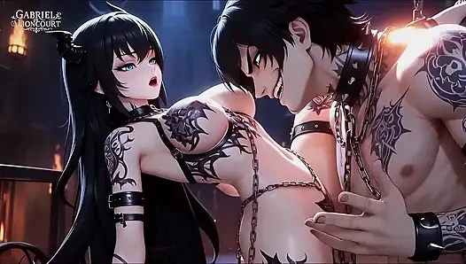 Gotik kız vampir lordu tarafından bağlı - bdsm canavar hentai 1