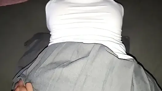 A QUIET AND STEEP SCHOOLGIRL BECAUSE HER PARENTS ARE IN THE OTHER ROOM
