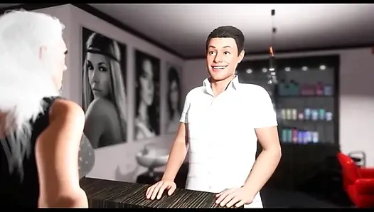 70 yaşındaki kadın seksi ve genç kuaför