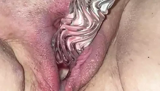 Cam yapay penis kırbaç ile çok ıslak eğlence