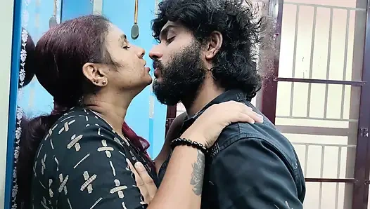 Hot lip lock with tongue kiss