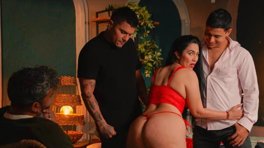 Big-Ass MILF Ends Up Getting Fucked by Her Cuckold Husband's Friends - She Loves to Share!