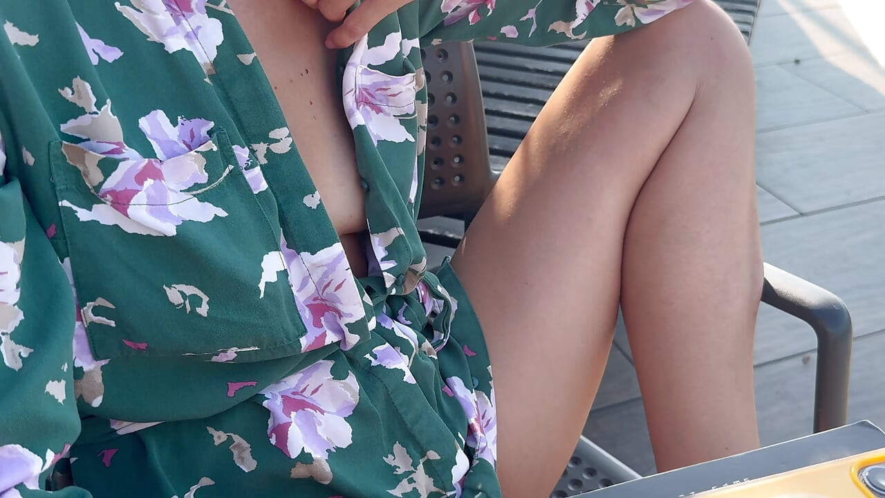 Descretely unbuttoning my shirt and exposing my pierced nipples in a public coffee shop