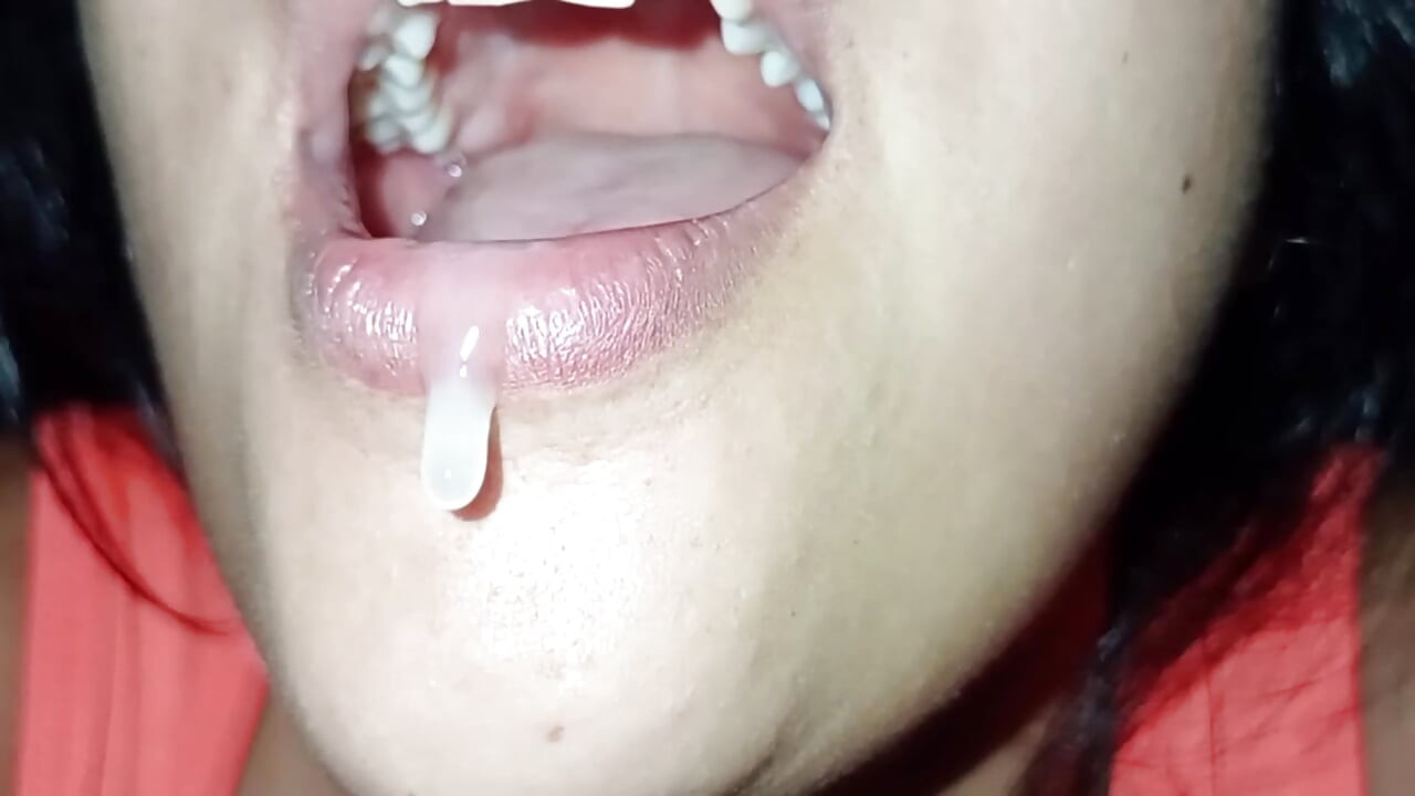 I squeeze all the milk out of her mouth and swallow all her cum
