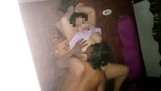 I was tied up. My breasts and nipples were touched by my neighbor, until I became horny.