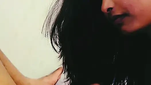 Akash called Tejaswini to his house and sucked his cock and sucked boobs