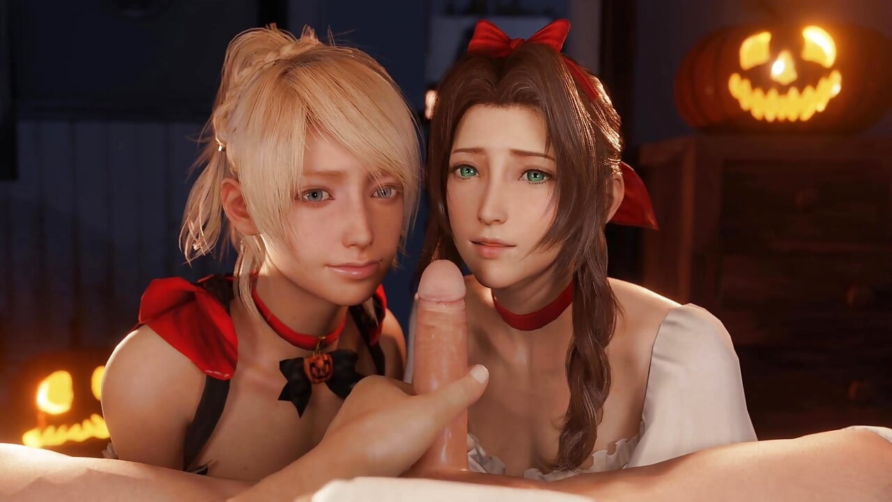 Aerith ve Lunafreya sakso çekiyor
