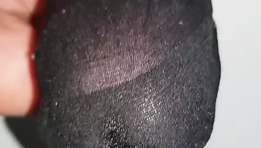 naylon çorap içinde boşalmak