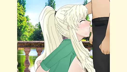 Balalayka, yüksek rütbeli bir memurun büyük horozuna güzel, uzun bir derin boğaz veriyor - sdt