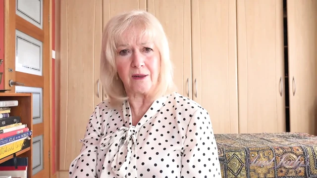 Your 69yo Busty GILF Stepmom Louise Catches You Watching Mature Porn