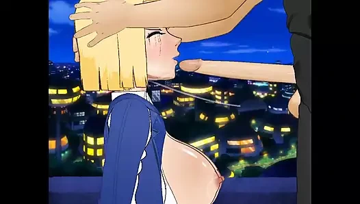 Android 18 boğazıyla büyük bir yarakla besleniyor - sdt