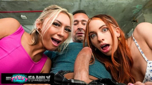 Üvey kız ateşli arkadaşını üvey babasını onunla sikmeye davet ediyor