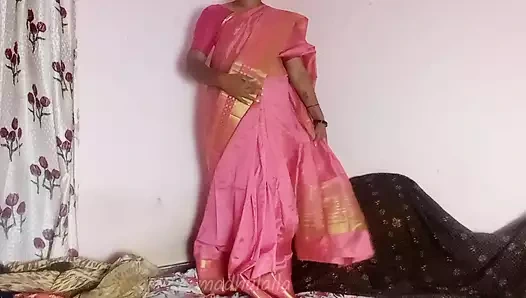 Madhu laila desi yenge saree şerit kızdırmak 1