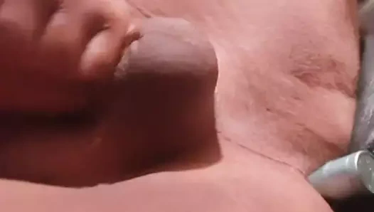 Jerk and cum with anal vibe.