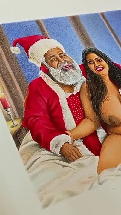 Desi Huge Boobs Bhabi Secretly Fucking with Naughty Santa on the Christmas Eve | Clip 2