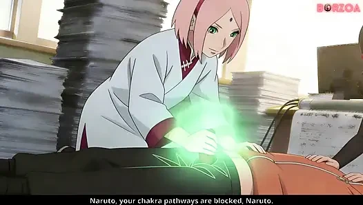 Naruto Sakura izlerken Sarada'yı sikiyor ve döllüyor, Boruto'ya ihanet etti (sansürsüz hentai)
