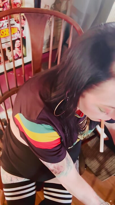British Mom Tina Snua Double Pumping A Cigarette - Smoking Smoker Smokes OMI OME Drifting
